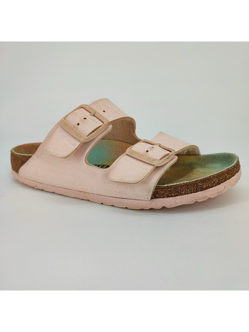 Birkenstock Arizona Vegan Women's Size 8 Sandals Faux Leather Pink Slide